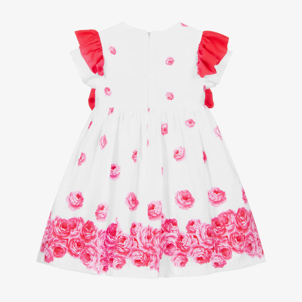 Piccola Speranza-Белое платье с розовыми розами | Childrensalon Outlet