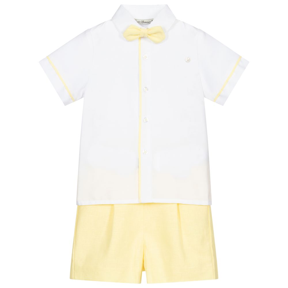 Piccola Speranza - Ensemble short blanc et jaune | Childrensalon