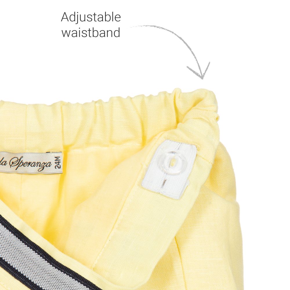 Piccola Speranza-White & Yellow Shorts Set | Childrensalon Outlet