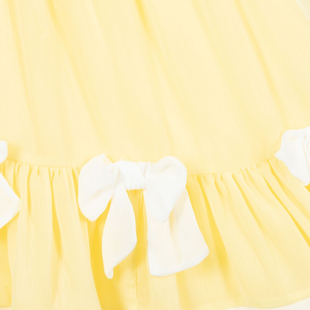 Piccola Speranza-Yellow & White Bow Dress | Childrensalon Outlet