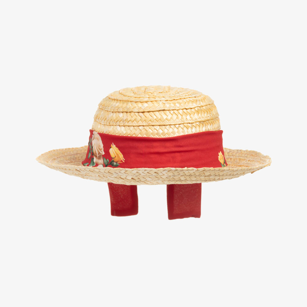 Piccola Speranza-Young Girls Scarlet Bow Sun Hat | Childrensalon Outlet