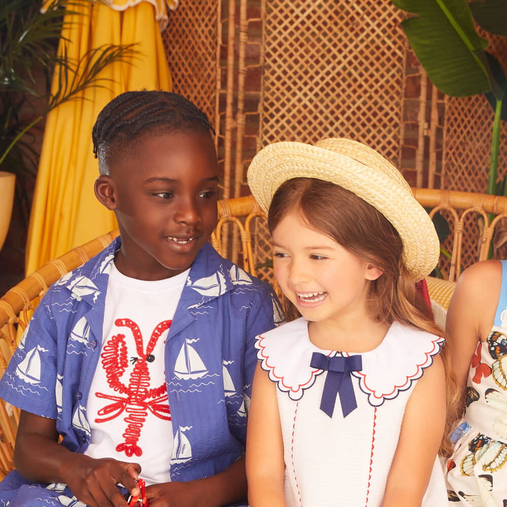 Piccola Speranza-Young Girls Scarlet Bow Sun Hat | Childrensalon Outlet