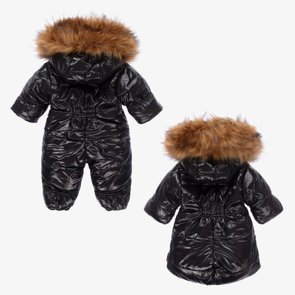Pilguni-Black 2-in-1 Baby Snowsuit | Childrensalon Outlet