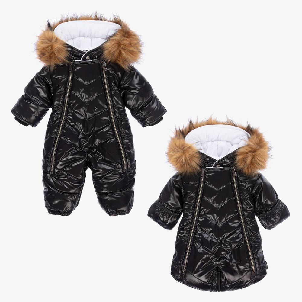 Pilguni - Black 2-in-1 Baby Snowsuit | Childrensalon