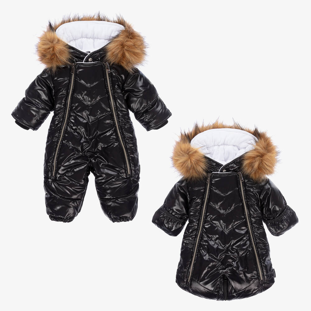 Pilguni - Combinaison de ski noire 2-en-1 Bébé | Childrensalon