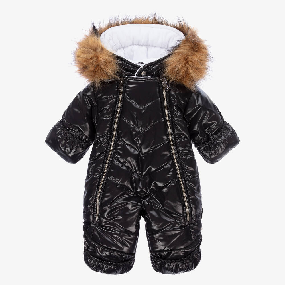 Pilguni-Black 2-in-1 Baby Snowsuit | Childrensalon Outlet