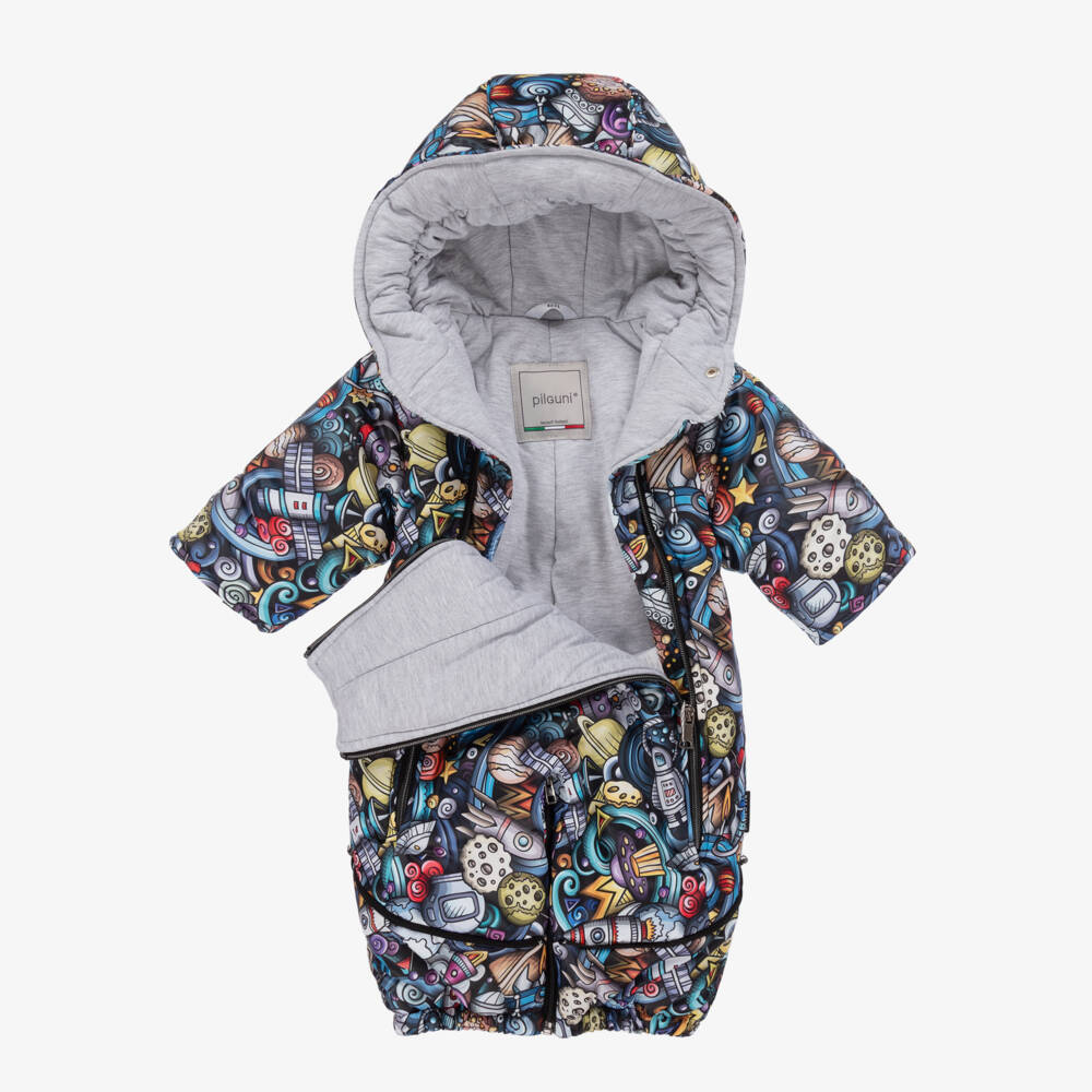 Pilguni-Boys Black Cosmic Adventure Snowsuit | Childrensalon Outlet