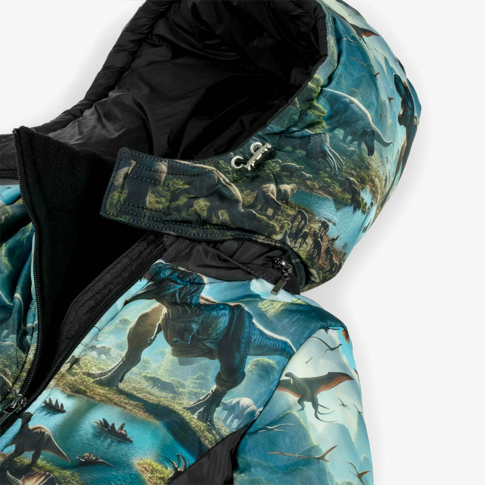 Pilguni-Boys Black Dinosaur Print Snowsuit | Childrensalon Outlet