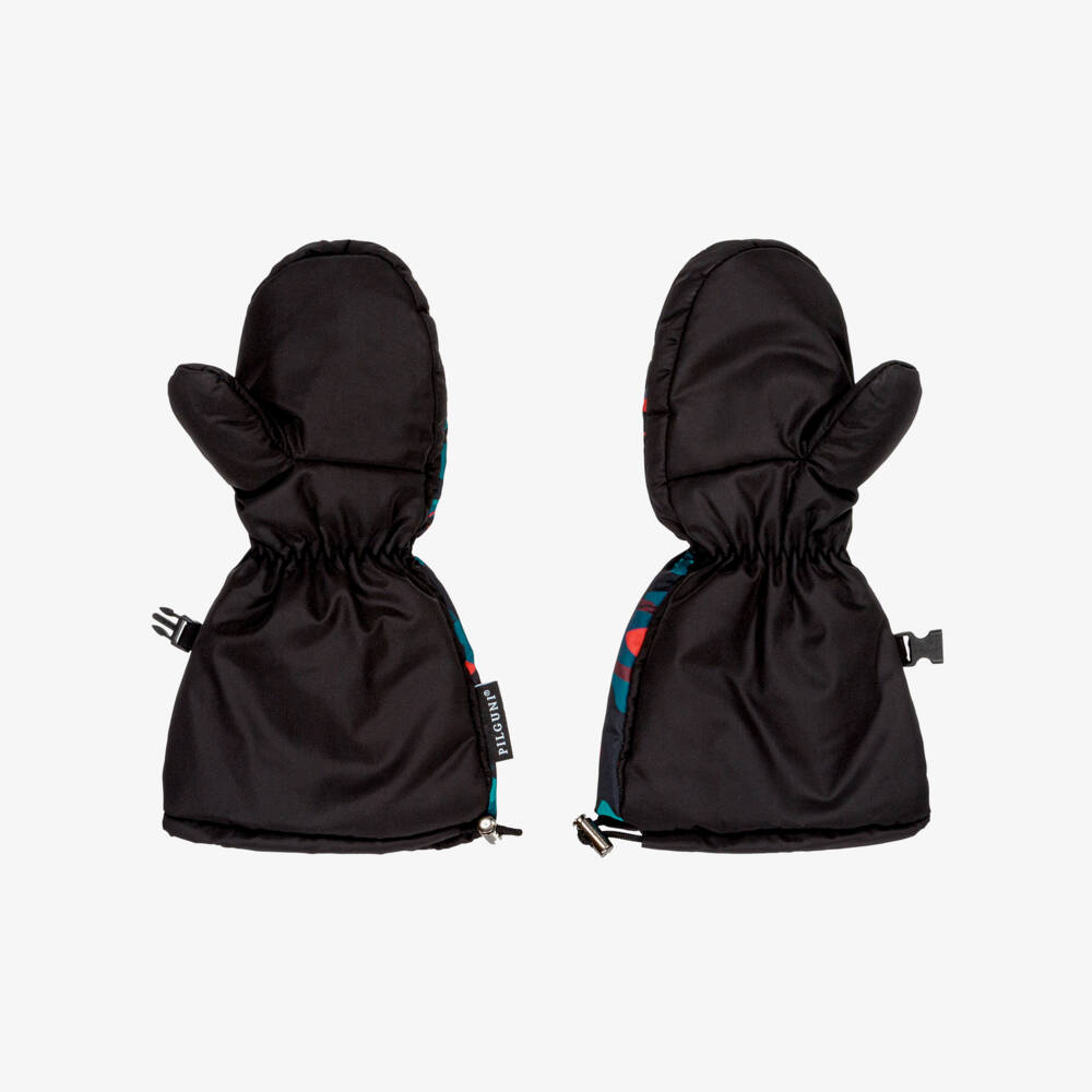 Pilguni-Boys Black Graphic Print Ski Mittens | Childrensalon Outlet