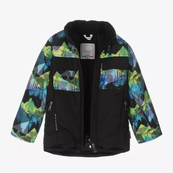 Pilguni-Куртка для мальчиков черная с графическим принтом для катания на лыжах | Childrensalon Outlet