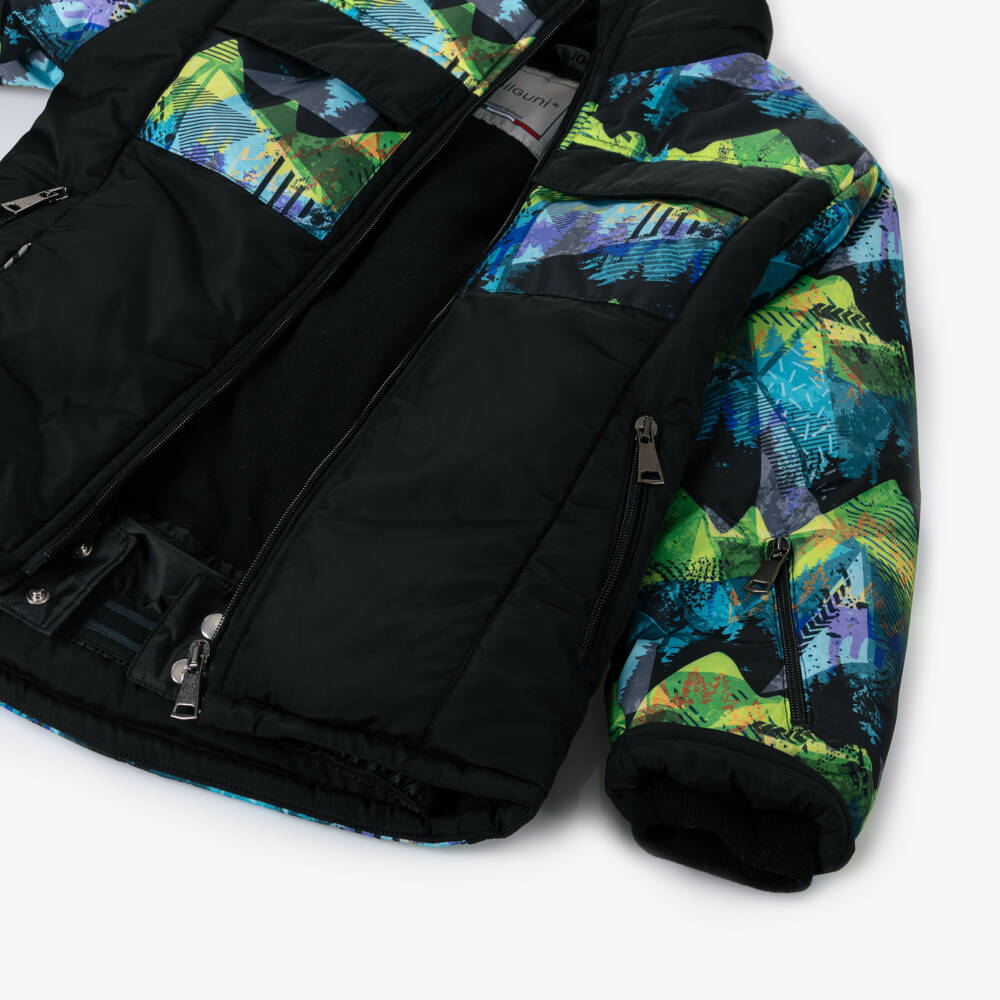 Pilguni-Куртка для мальчиков черная с графическим принтом для катания на лыжах | Childrensalon Outlet