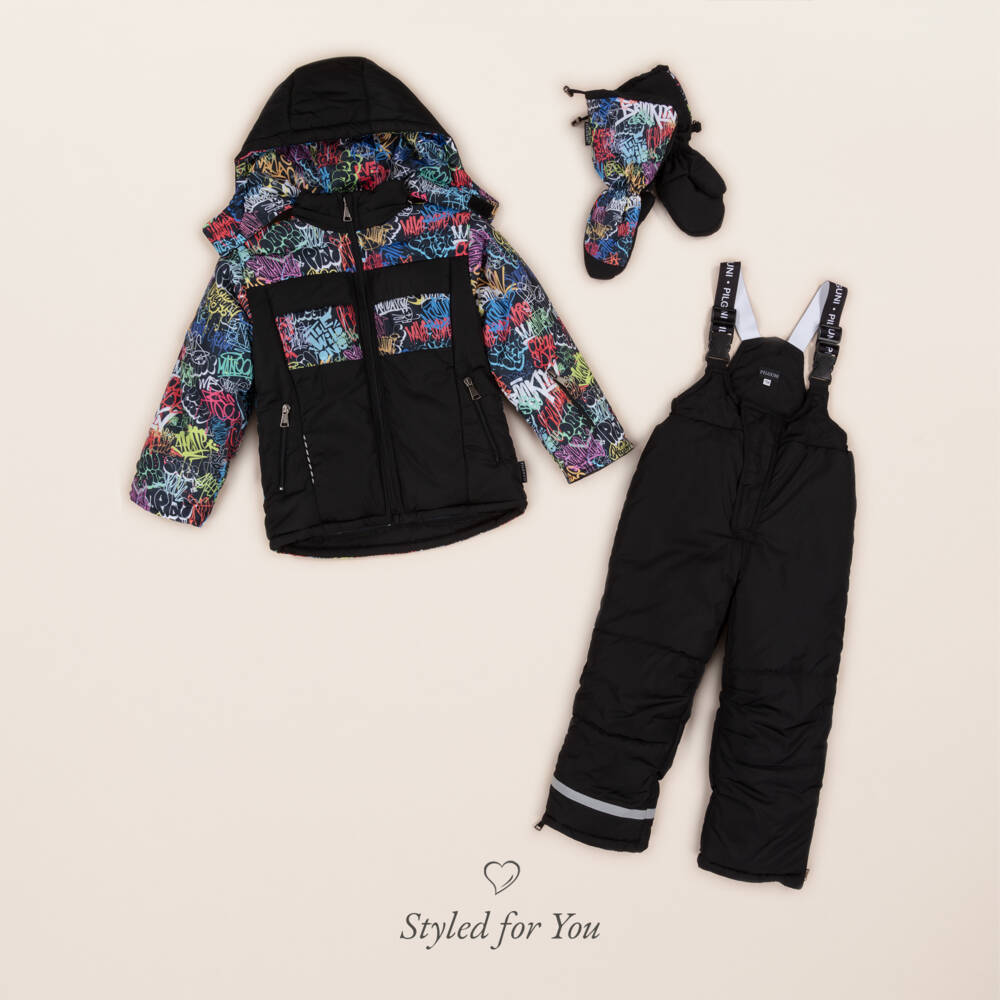 Pilguni-Утеплённые чёрные лыжные брюки для мальчиков | Childrensalon Outlet