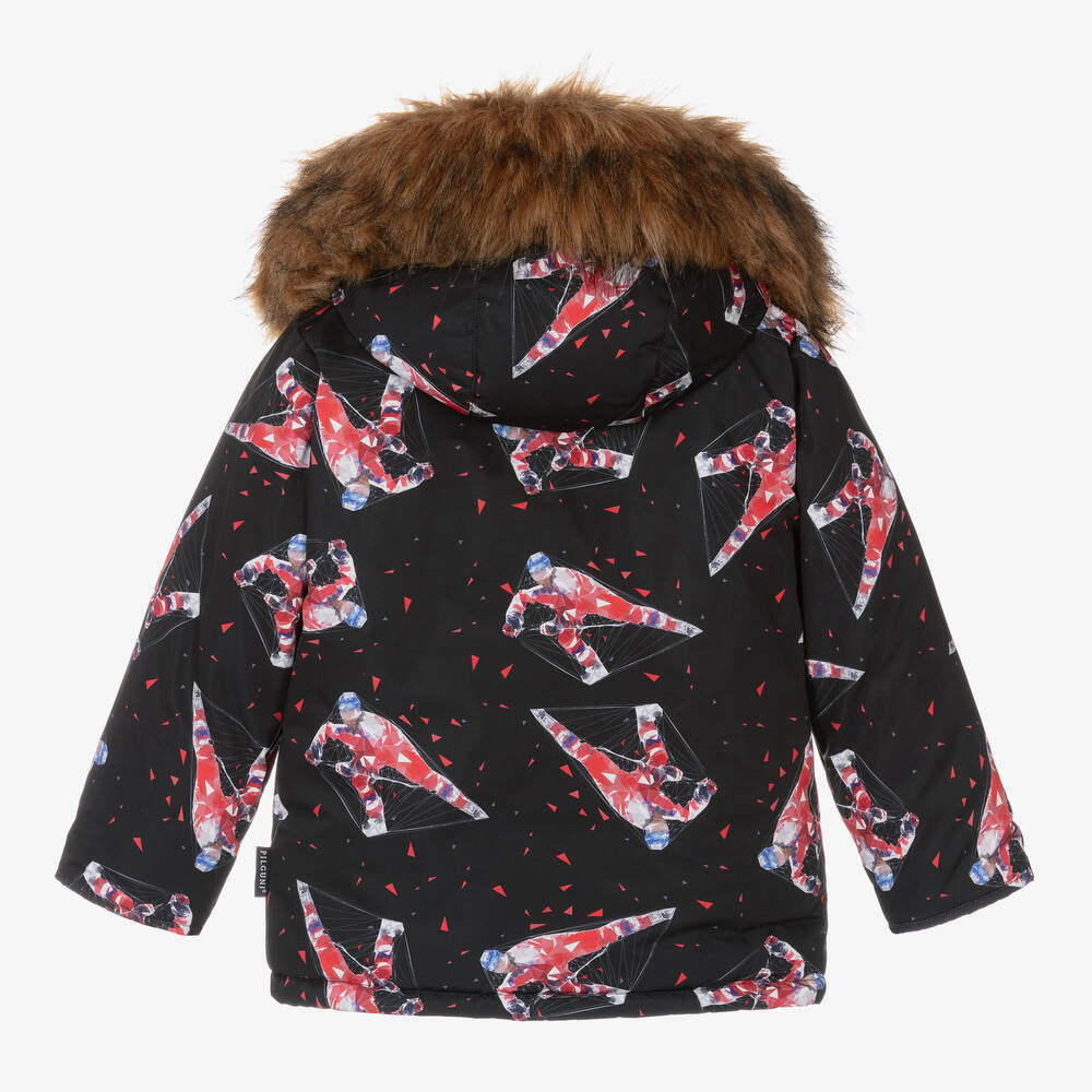 Pilguni-Boys Black & Red Ski Jacket | Childrensalon Outlet