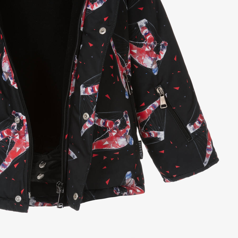 Pilguni-Boys Black & Red Ski Jacket | Childrensalon Outlet