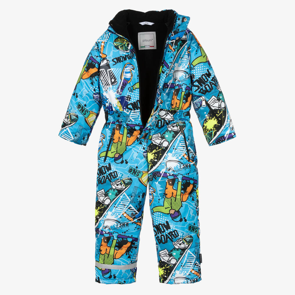 بيلغوني-أفرول للثلج لون أزرق بطبعة ملونة للأولاد | Childrensalon Outlet