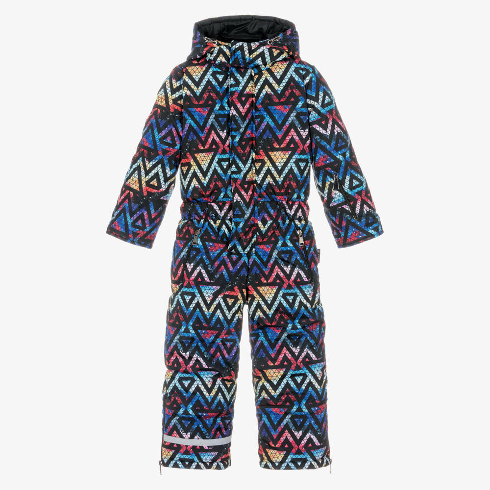 Pilguni-Boys Blue Geometric Triangle Print Snowsuit | Childrensalon Outlet