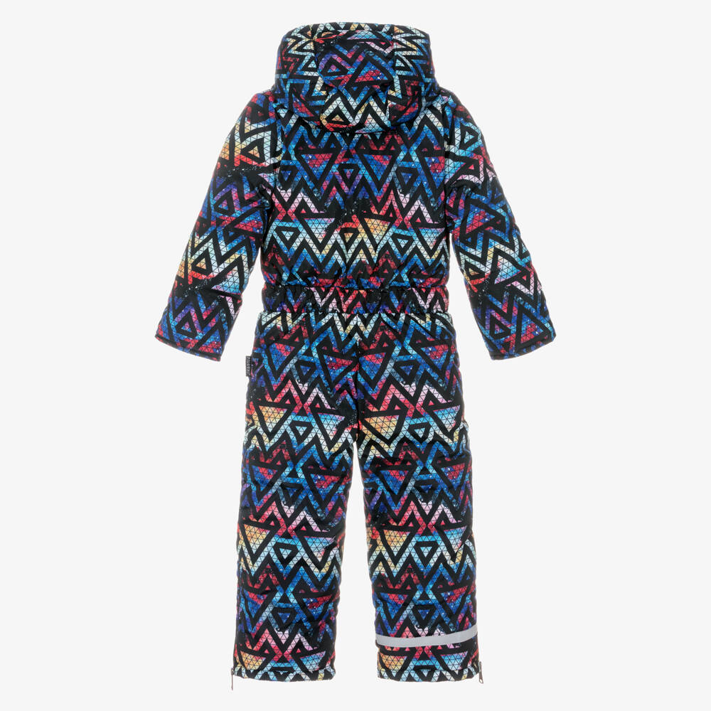 Pilguni-Boys Blue Geometric Triangle Print Snowsuit | Childrensalon Outlet