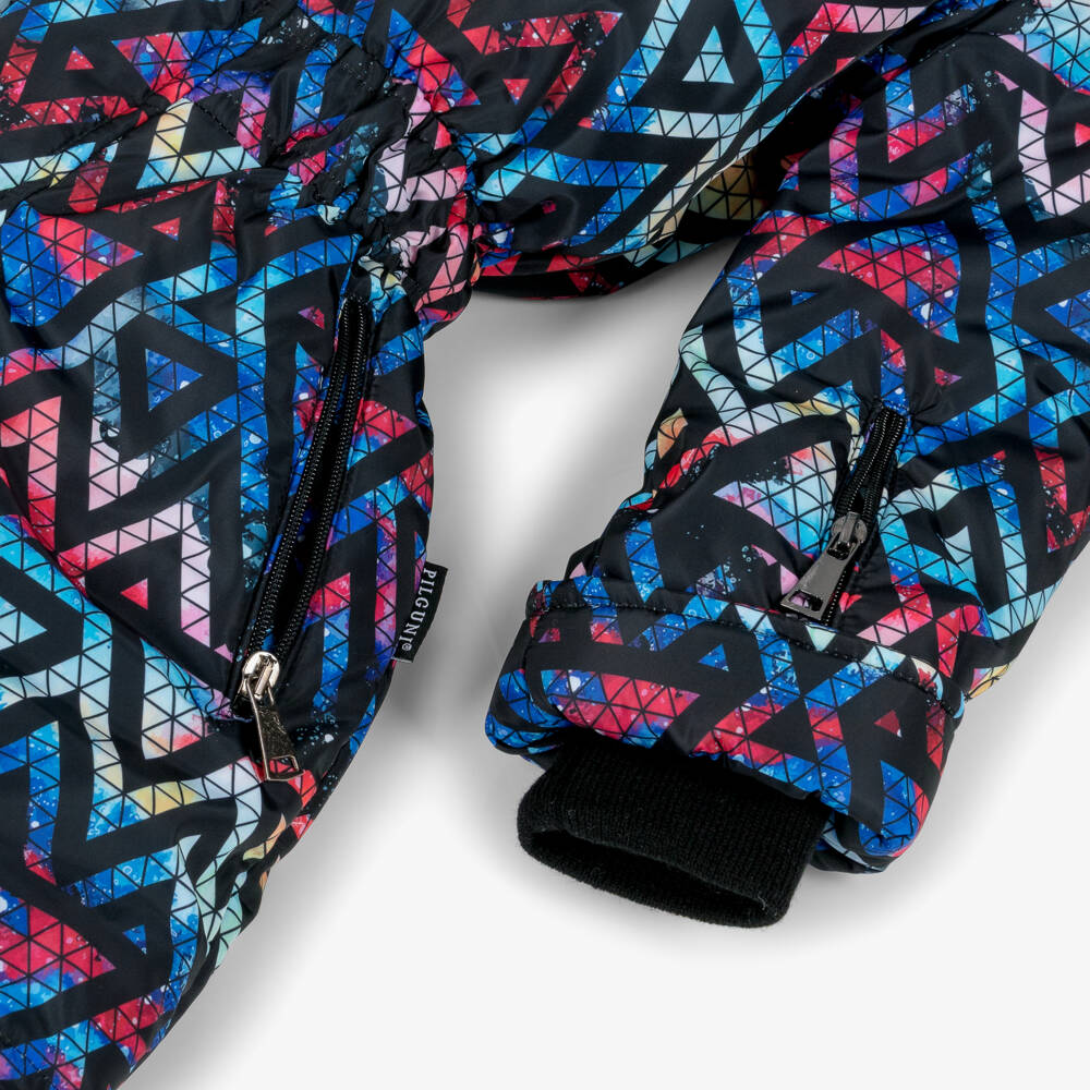Pilguni-Boys Blue Geometric Triangle Print Snowsuit | Childrensalon Outlet