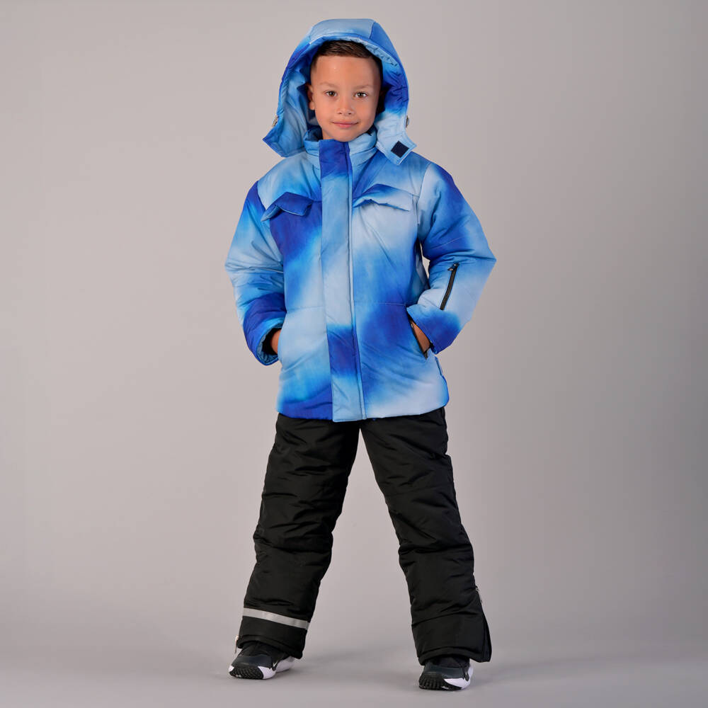 Pilguni-Boys Blue Tie-Dye Technical Ski Jacket | Childrensalon Outlet
