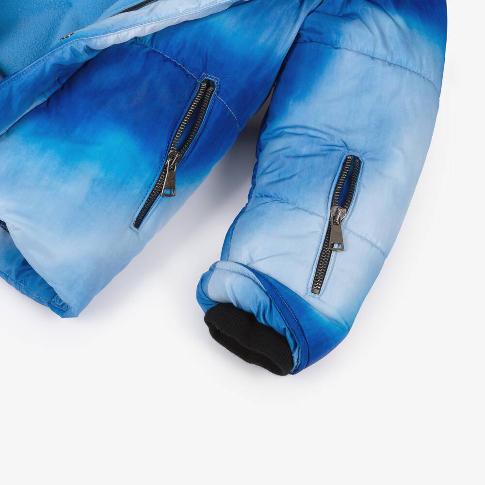Pilguni-Boys Blue Tie-Dye Technical Ski Jacket | Childrensalon Outlet