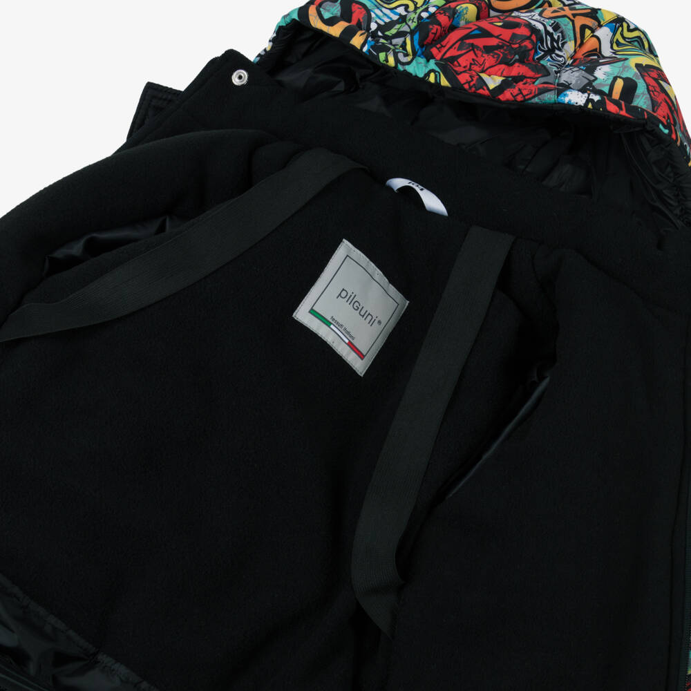 Pilguni-Boys Multicolour Graffiti Print Technical Ski Jacket | Childrensalon Outlet