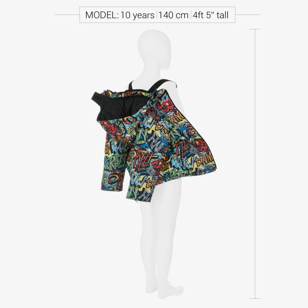 Pilguni-Boys Multicolour Graffiti Print Technical Ski Jacket | Childrensalon Outlet