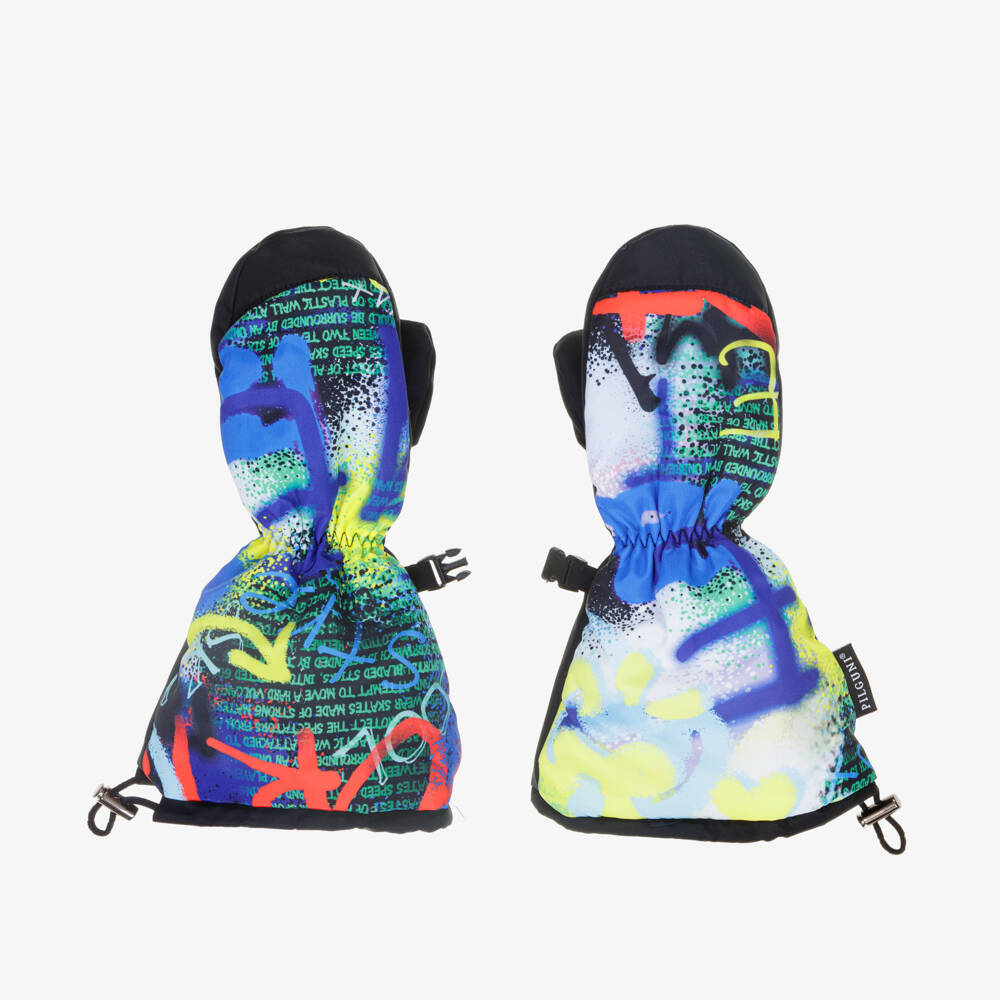 Pilguni-Boys Vibrant Graffiti Ski Gloves | Childrensalon Outlet