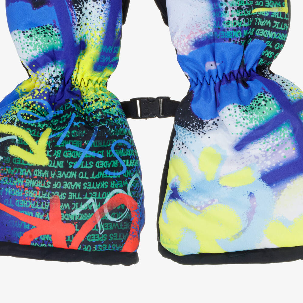Pilguni-Boys Vibrant Graffiti Ski Gloves | Childrensalon Outlet