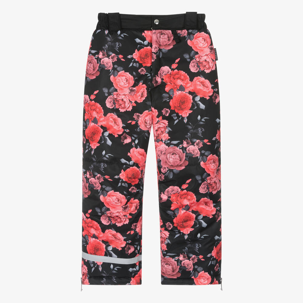 Pilguni-Черно-розовые лыжные брюки с цветами | Childrensalon Outlet