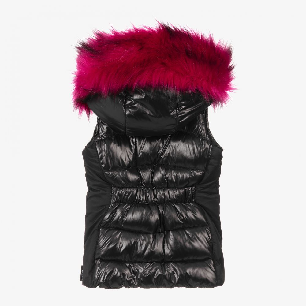 Pilguni-Girls Black Puffer Gilet | Childrensalon Outlet