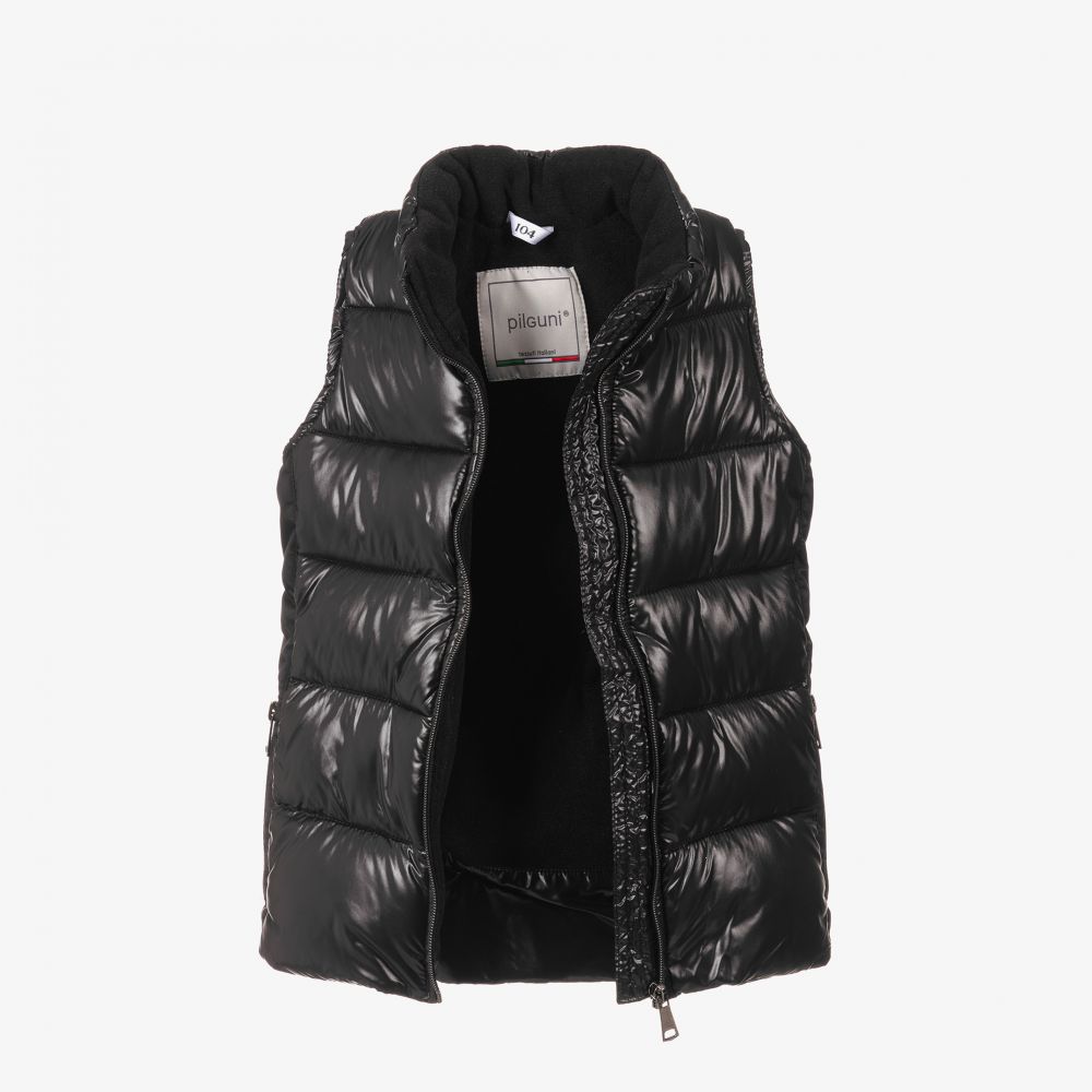 Pilguni Girls Black Puffer Gilet Childrensalon Outlet
