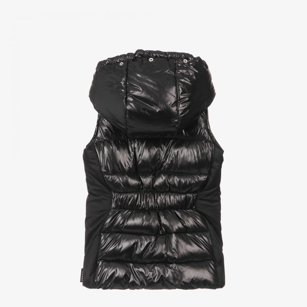 Pilguni-Girls Black Puffer Gilet | Childrensalon Outlet