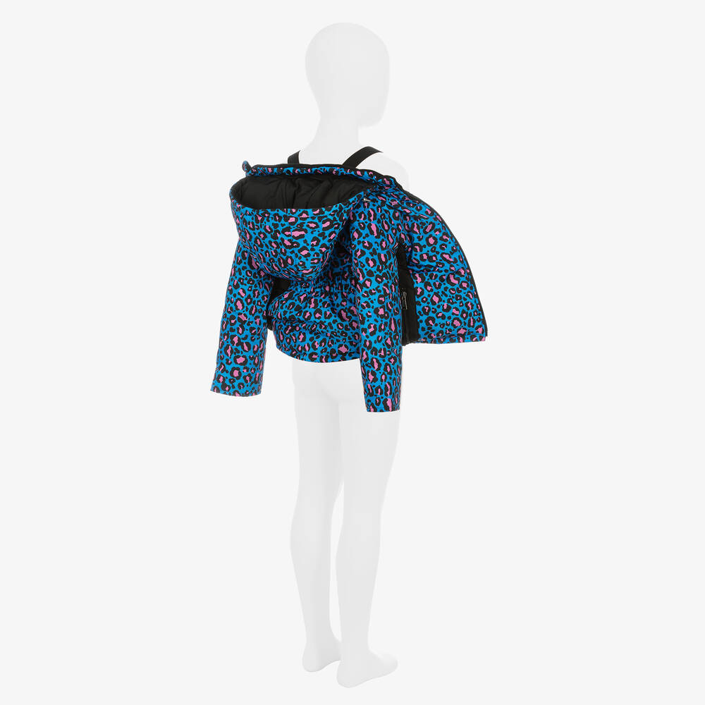 Pilguni-Голубая лыжная куртка с леопардовым принтом | Childrensalon Outlet