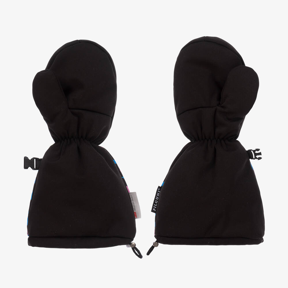 Pilguni-Синие лыжные варежки с леопардовым принтом | Childrensalon Outlet