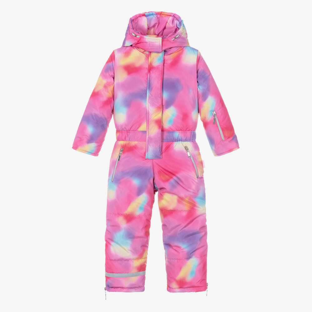 Pilguni-Girls Bright Pink Tie Dye Snowsuit | Childrensalon Outlet