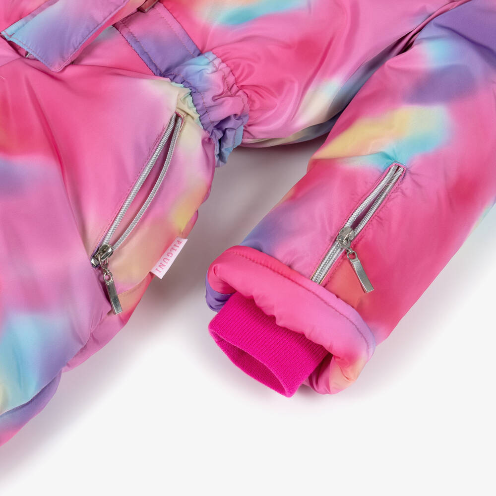Pilguni-Girls Bright Pink Tie Dye Snowsuit | Childrensalon Outlet