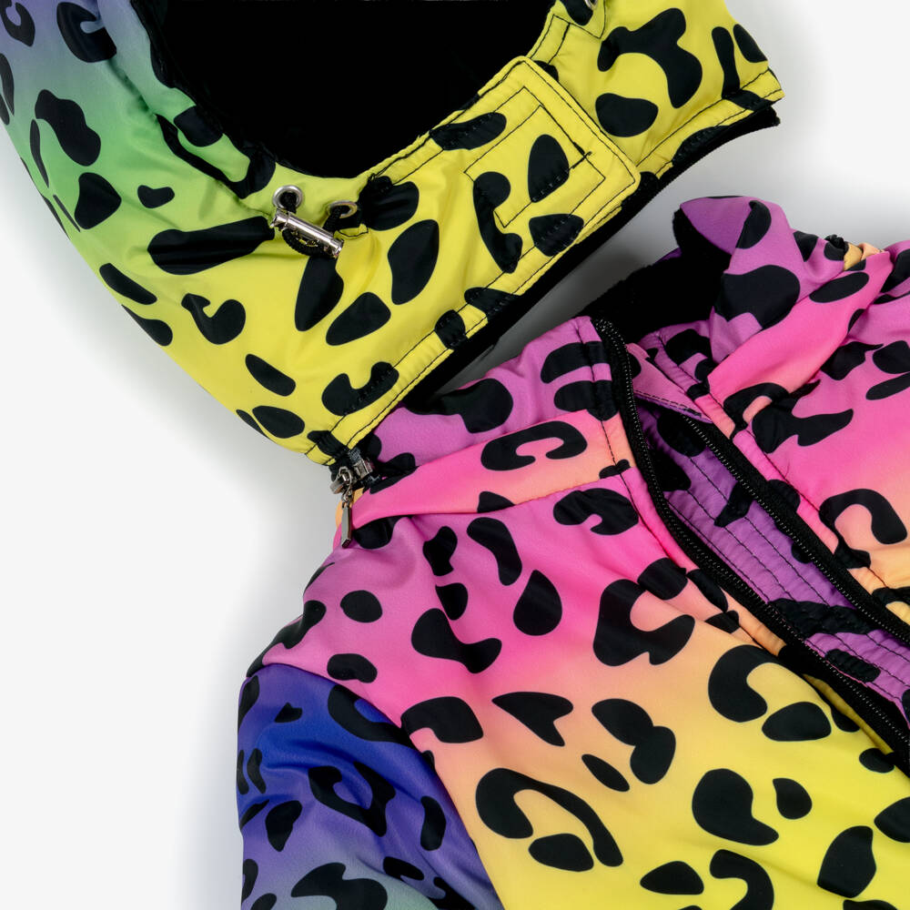 Pilguni-Girls Bright Yellow & Pink Leopard Snowsuit | Childrensalon Outlet