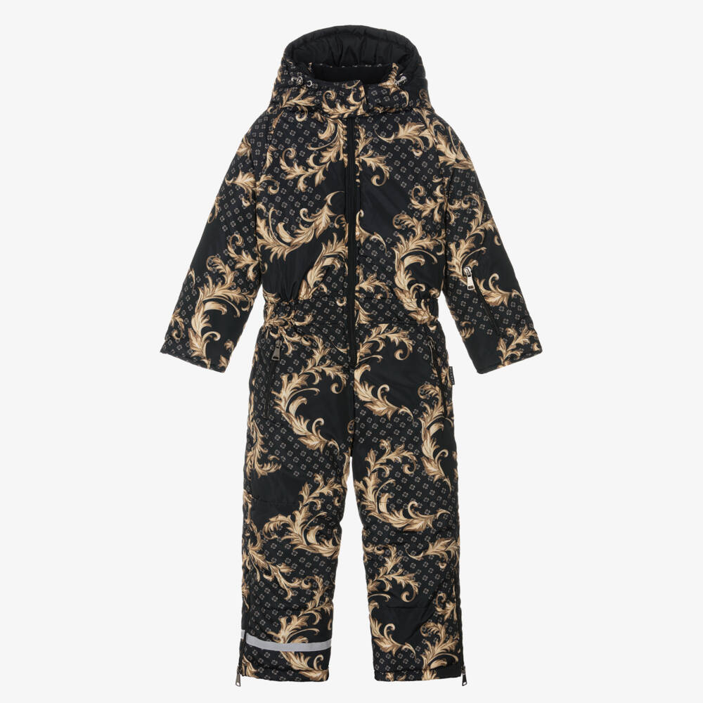 Pilguni-Girls Elegant Ebony Ski Snowsuit | Childrensalon Outlet