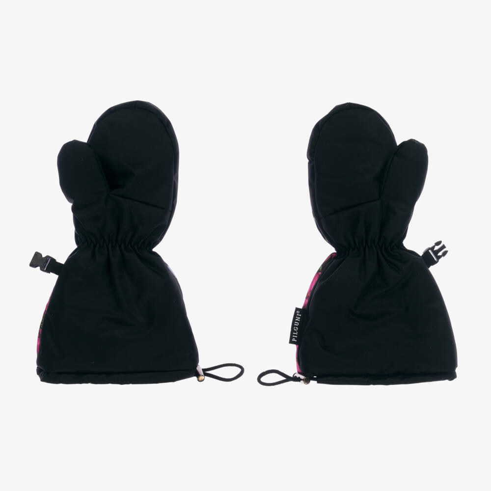 Pilguni-Girls Floral Blue & Pink Snow Mittens | Childrensalon Outlet