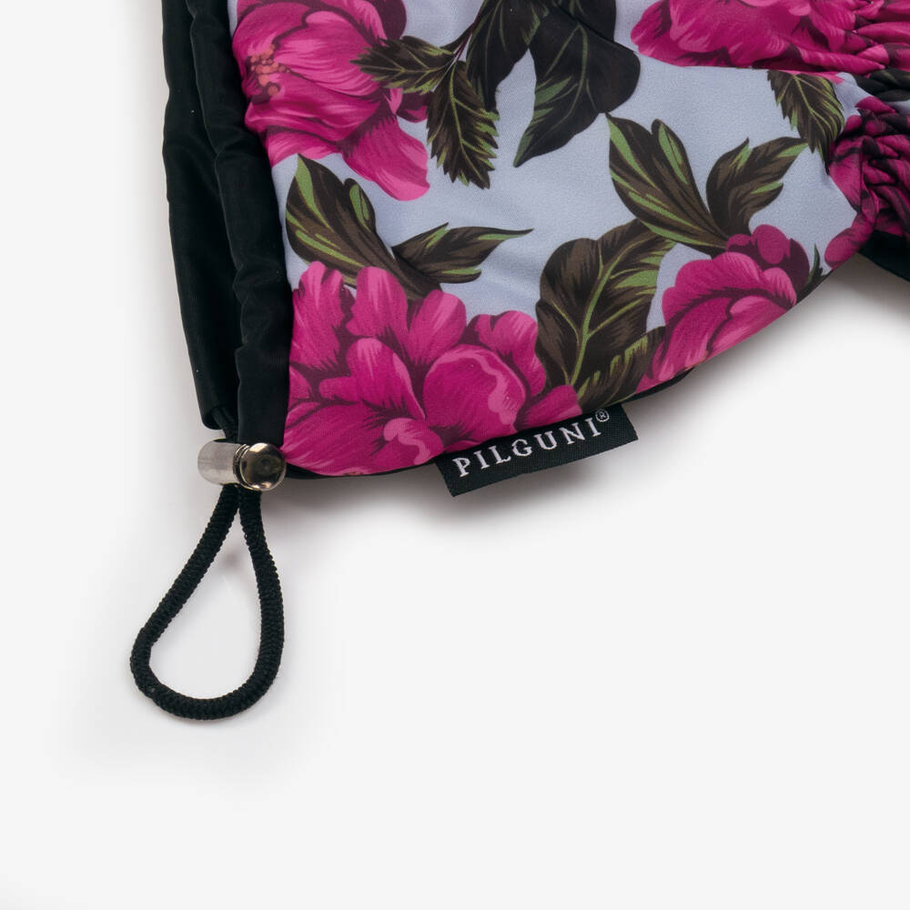 Pilguni-Girls Floral Blue & Pink Snow Mittens | Childrensalon Outlet