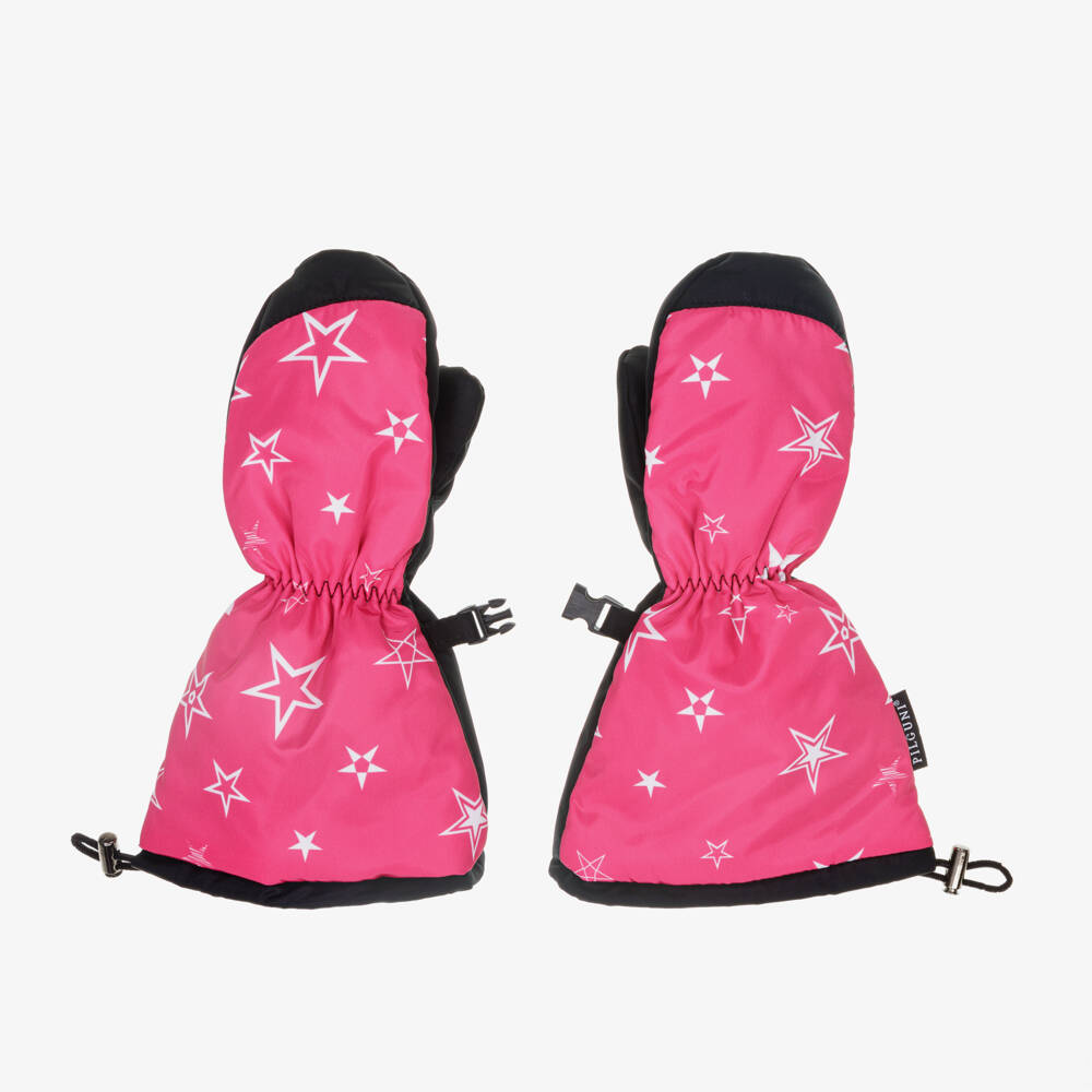 Pilguni-Girls Fuchsia Star Ski Gloves | Childrensalon Outlet
