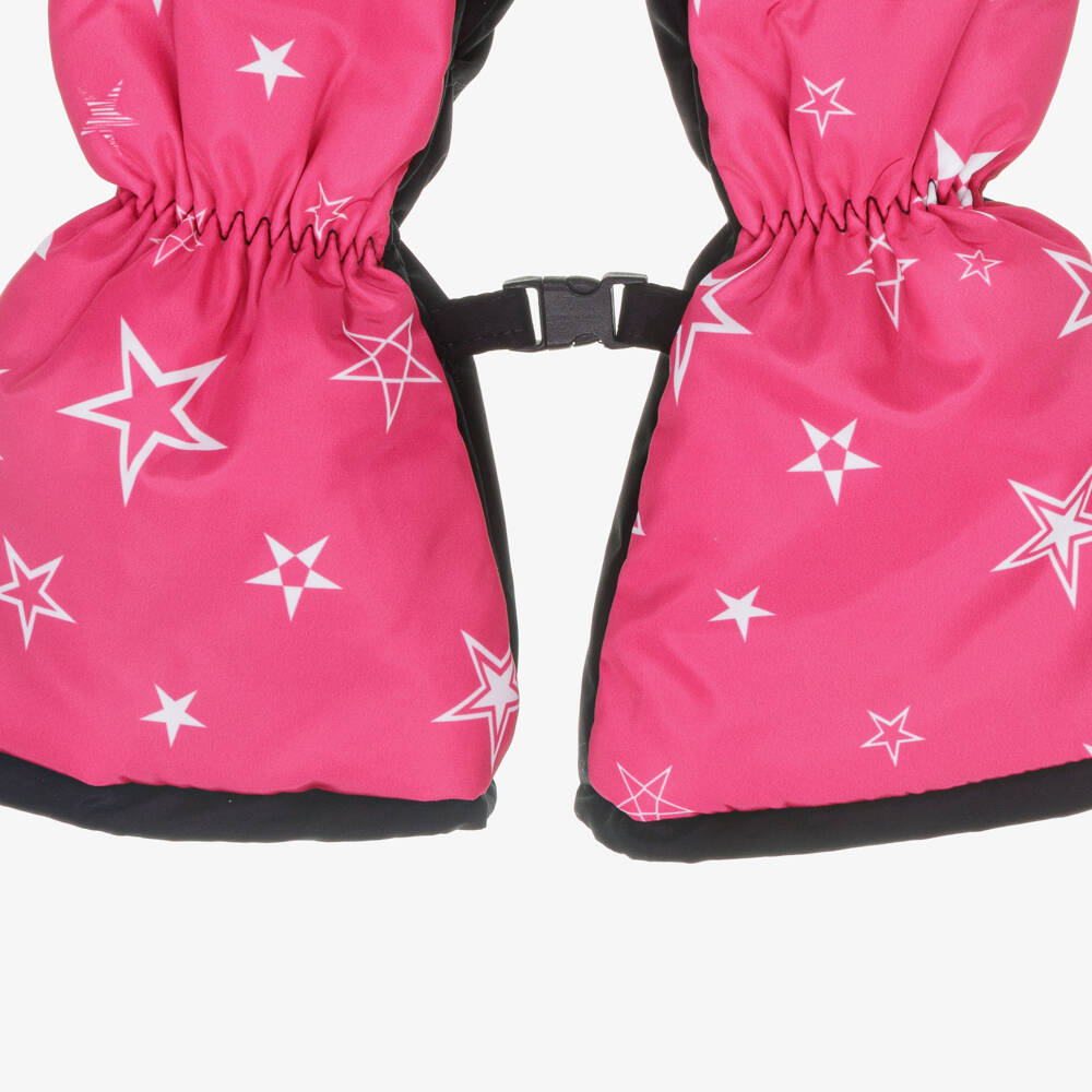 Pilguni-Girls Fuchsia Star Ski Gloves | Childrensalon Outlet