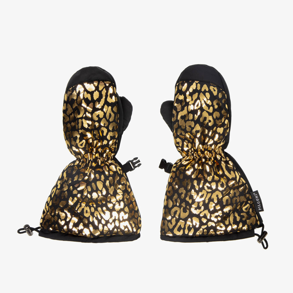 Pilguni-Girls Leopard Glam Ski Gloves | Childrensalon Outlet