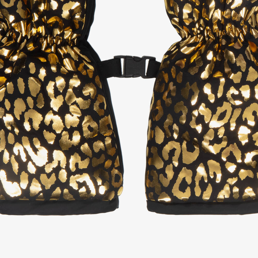 Pilguni-Girls Leopard Glam Ski Gloves | Childrensalon Outlet