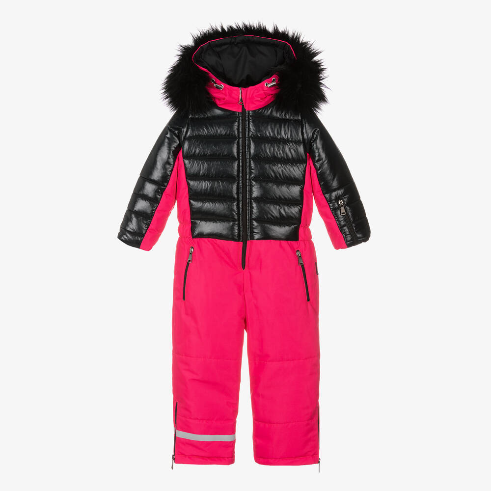 Pilguni - Schneeanzug in Rosa und Schwarz (M) | Childrensalon