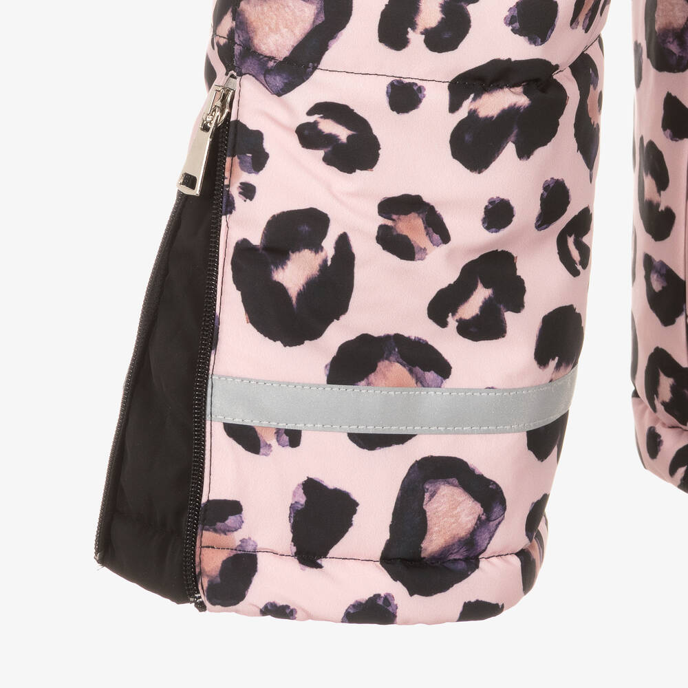 Pilguni-Розовый лыжный комбинезон с леопардовым принтом | Childrensalon Outlet