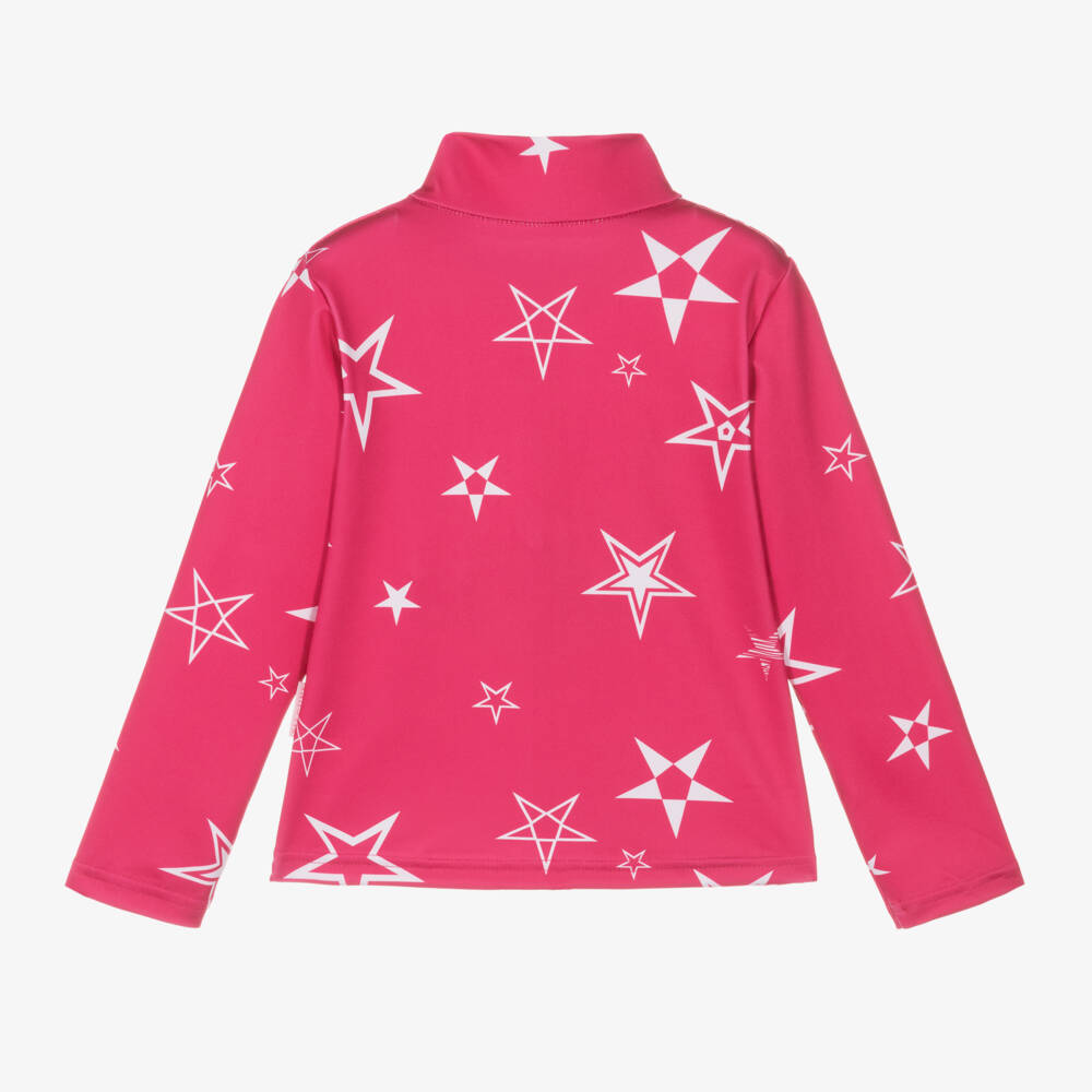 Pilguni-Girls' Pink Starry Zip-Up Thermal | Childrensalon Outlet
