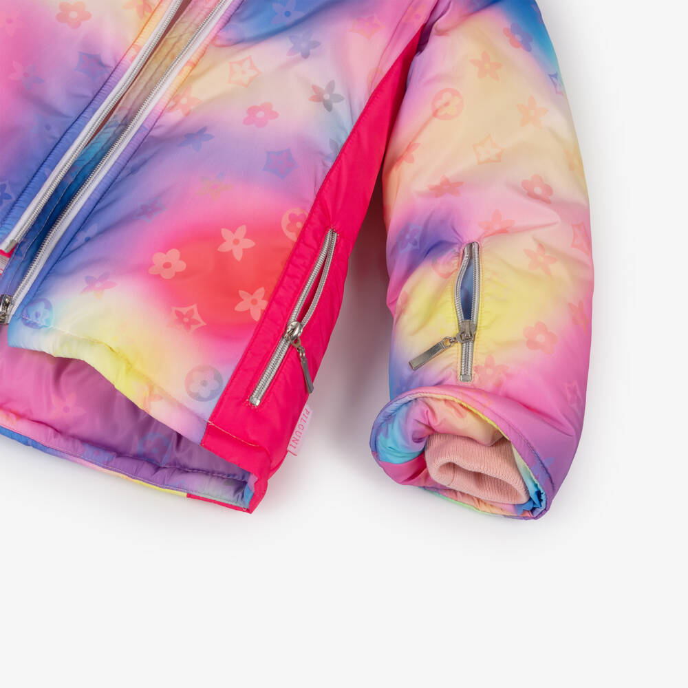 Pilguni-Girls Pink Tie-Dye Technical Ski Jacket | Childrensalon Outlet