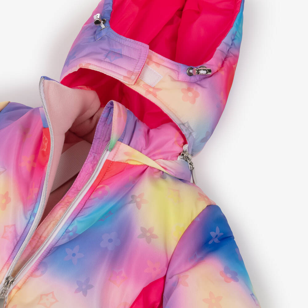 Pilguni-Girls Pink Tie-Dye Technical Ski Jacket | Childrensalon Outlet
