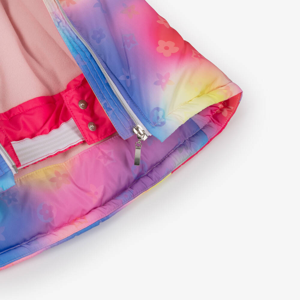 Pilguni-Girls Pink Tie-Dye Technical Ski Jacket | Childrensalon Outlet